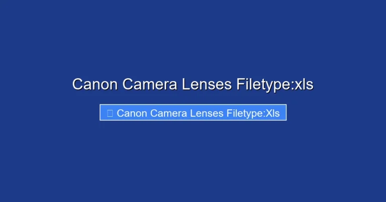 Canon Camera Lenses Filetype:xls
