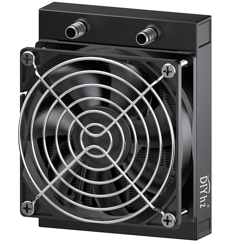 12-Pipe Aluminum 120mm Liquid Cooling Radiator with Fan for CPU/PC - D