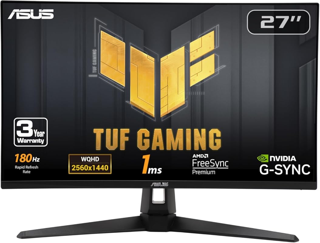 ASUS TUF Gaming 27-Inch 1440P HDR Monitor with 180Hz, 1ms Fast IPS, 13