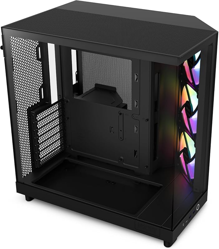 NZXT H6 Flow RGB Mid-Tower Airflow PC Case - Includes 3 RGB Fans, Pano