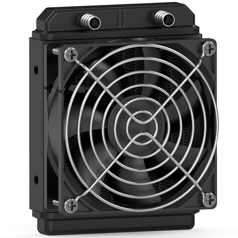 Clyxgs 12-Pipe Aluminum 120mm Liquid Cooling Radiator with Fan for PC