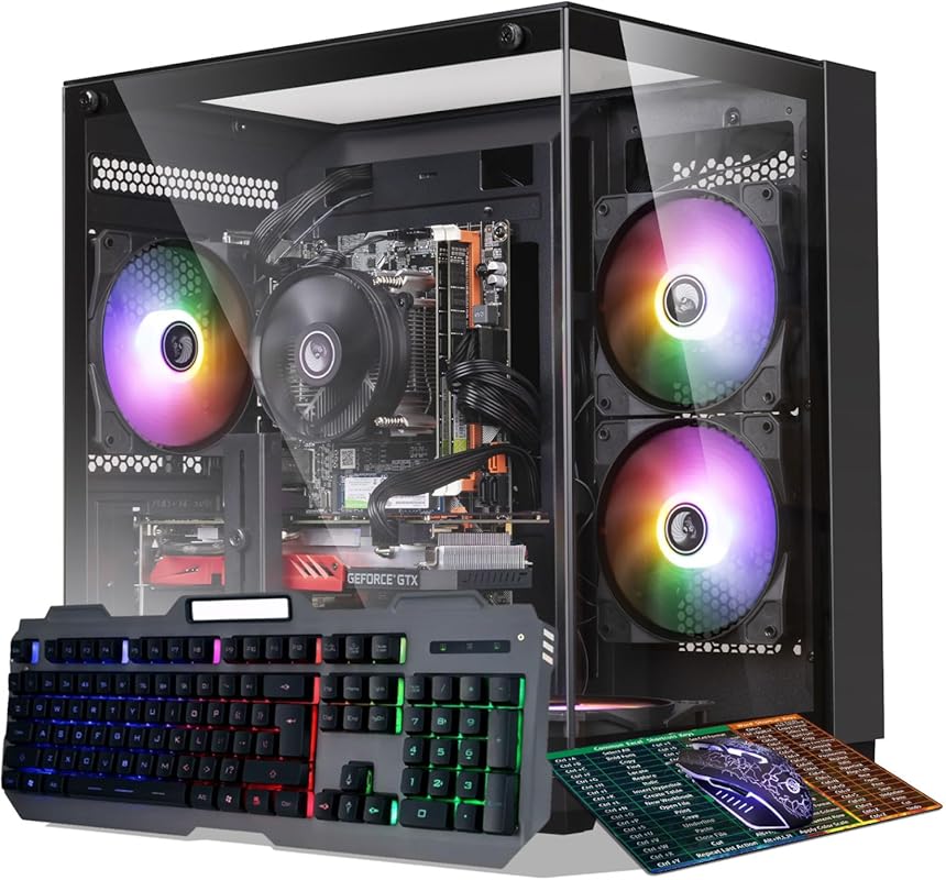 Gaming PC Desktop Intel i5 3.2-3.6GHz, 16GB RAM, 512GB NVMe SSD, RX550