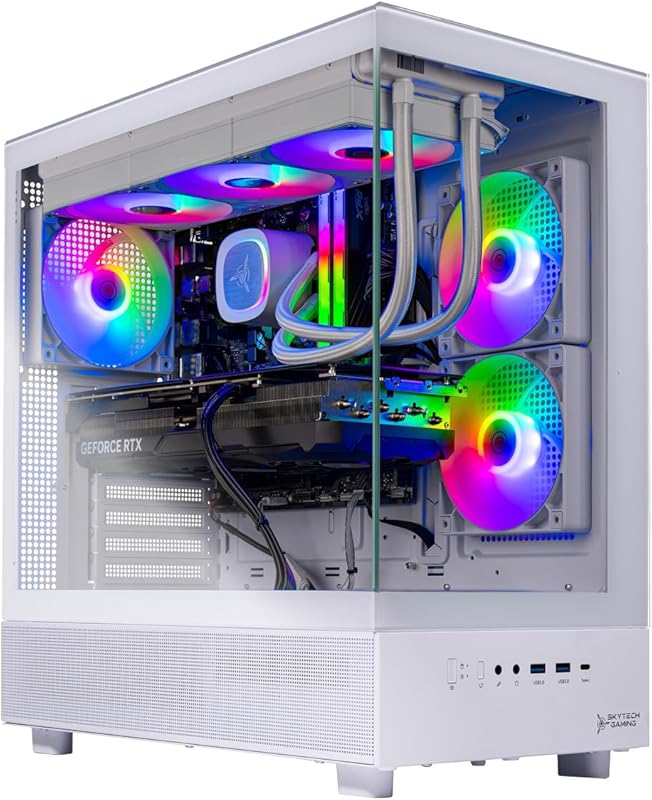 Skytech Gaming Azure 3 Desktop PC with Ryzen 7 7700X, 32GB DDR5, RTX 5