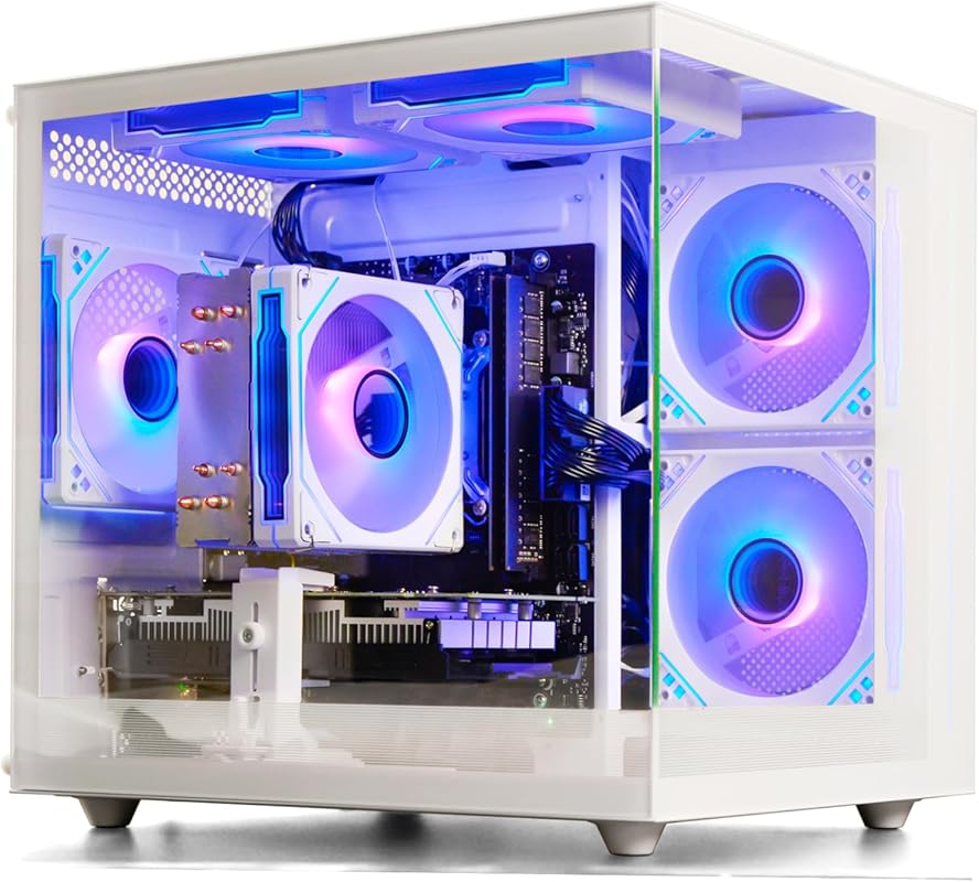 Gaming PC Tower Prebuilt: Ryzen 7 5700X, RTX 5060, 32GB DDR4, 1TB NVMe