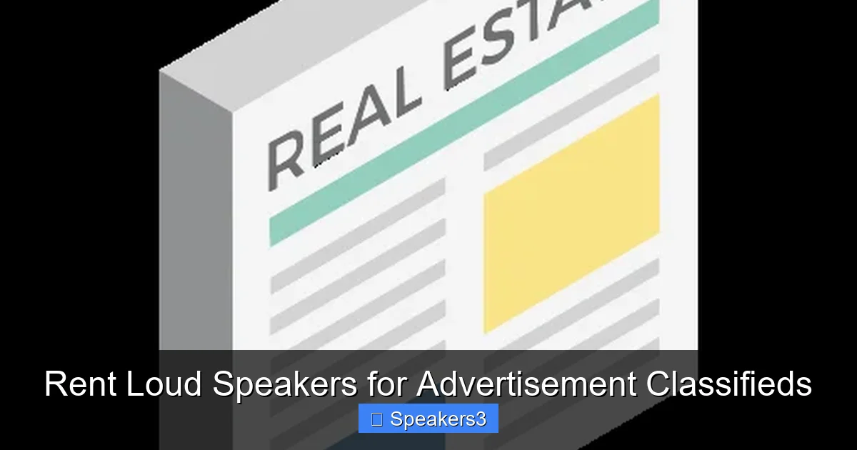 Rent Loud Speakers for Advertisement Classifieds