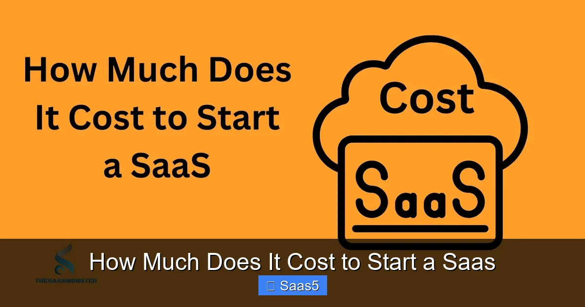 How Much Does It Cost to Start a Saas