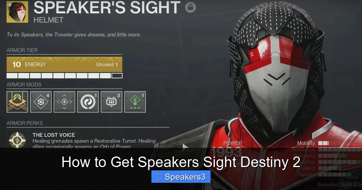 How to Get Speakers Sight Destiny 2