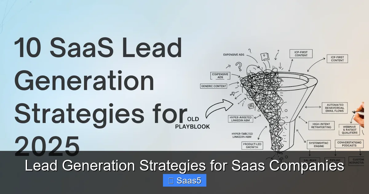 Lead Generation Strategies for Saas Companies