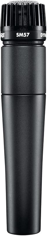 Shure SM-57 Cardioid Dynamic Instrument Microphone for Drums, Amplifie