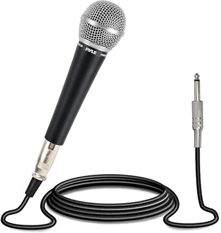 Pyle Dynamic Cardioid Mic XLR Cable, Pop Filter, Rugged for Stage & St