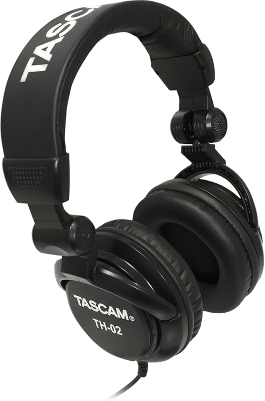 TASCAM TH-02 Wired Over Ear Studio Monitor Headphones with 1/4 Inch Ja