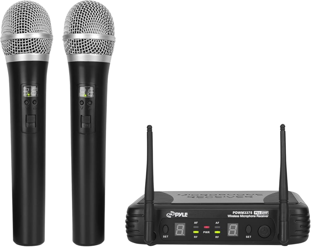 Pyle-Pro PDWM3375 Professional Wireless Microphone System - Dual UHF,