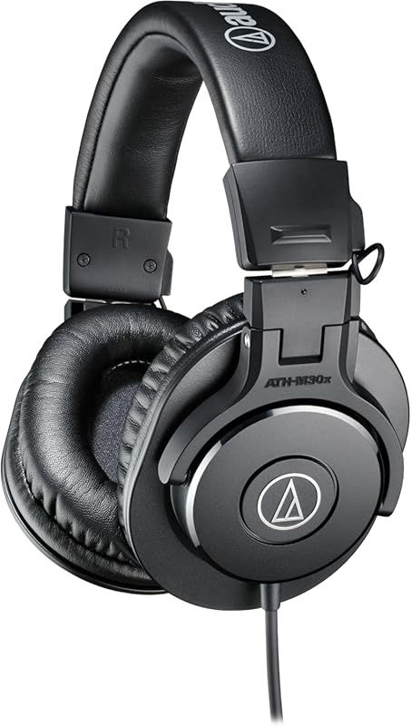 Audio-Technica ATH-M30x Professional Studio Monitor Headphones with En
