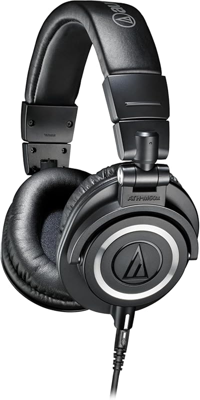 Audio-Technica ATH-M50X Professional Studio Monitor Headphones with De