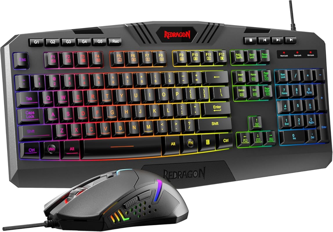 Redragon S101-3 PRO Gaming Keyboard Mouse Combo with RGB Backlit, Prog