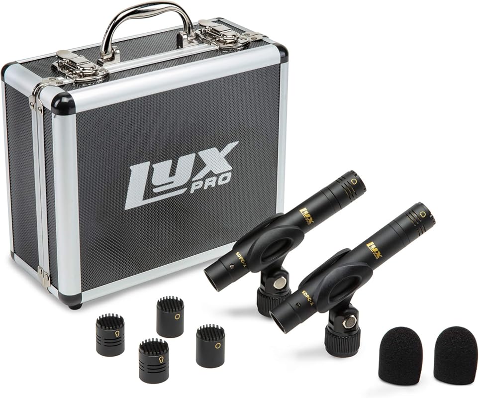 LyxPro SDPC-2 Stereo Pair Pencil Condenser Microphone Set with Interch