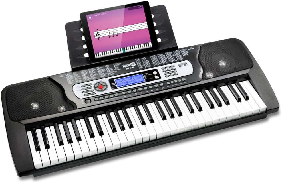 RockJam 54-Key Keyboard Piano with Power Supply, Sheet Music Stand, Pi