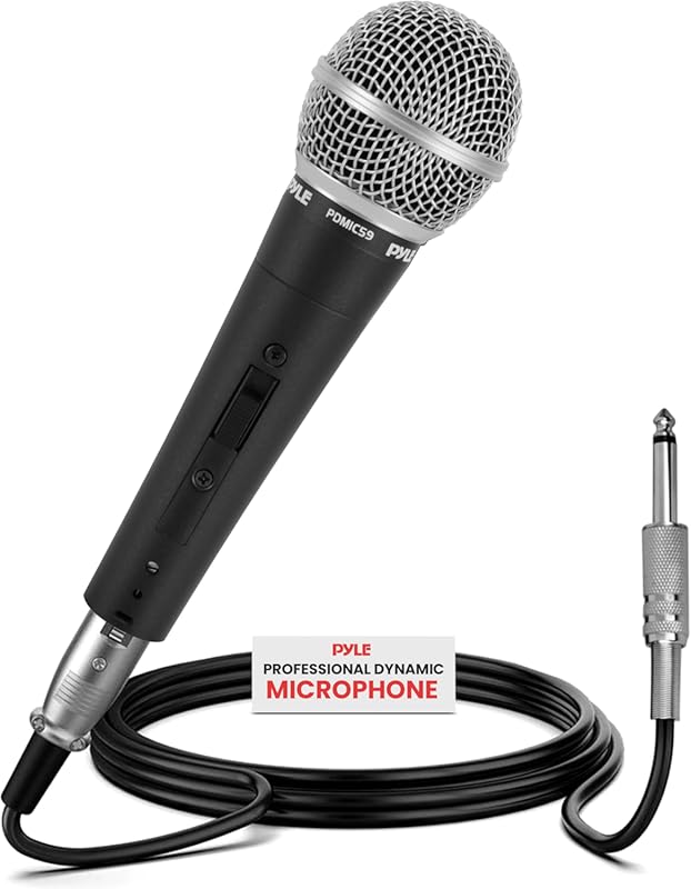 Pyle PDMIC59 Professional Dynamic Microphone with Cardioid Pickup, ON/