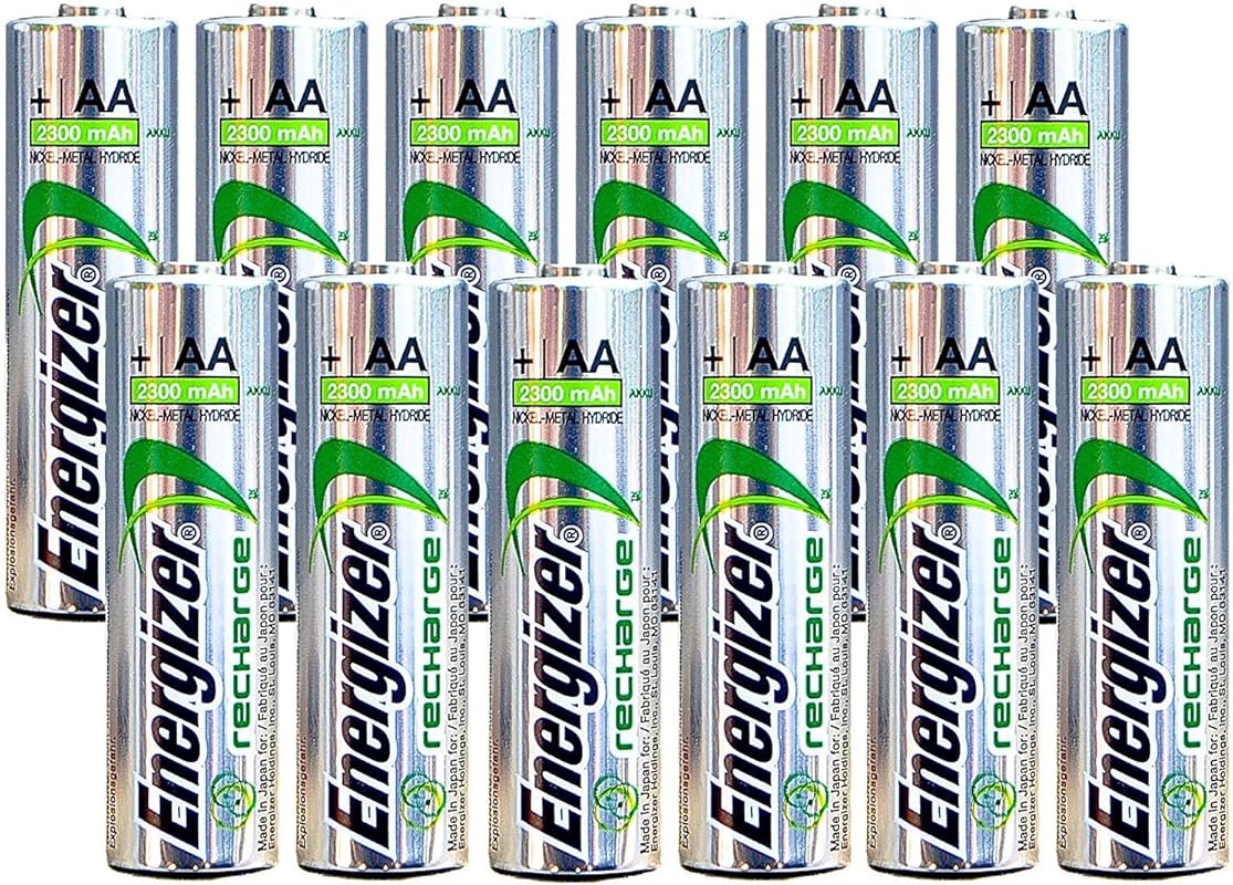 Energizer NH15 12-Count AA Rechargeable NiMH Batteries, 2300mAh 1.2V H