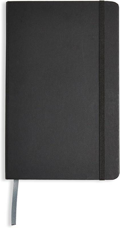Amazon Basics Classic Lined Notebook: hardcover, elastic closure, 240 