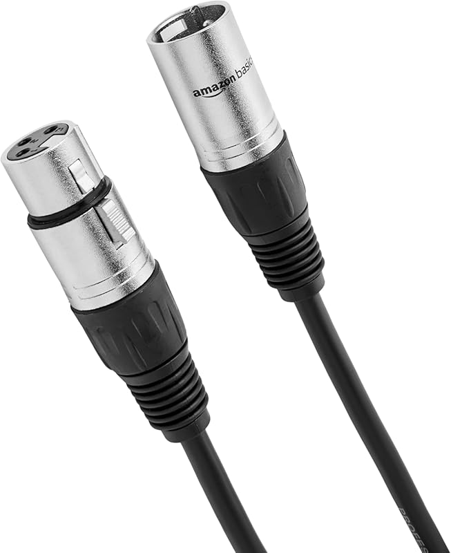 Amazon Basics XLR M/F Mic Cable 6ft All-Copper Low-Noise Shield 6mm PV