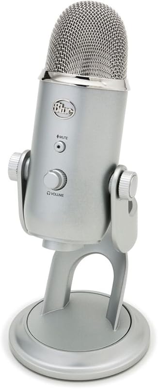 Blue Yeti USB Microphone - Silver, Renewed, Versatile Condenser for Po