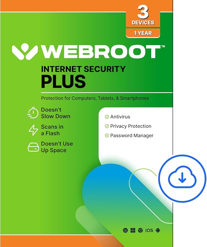 Webroot Internet Security Plus 2026 for 3 devices: cross-platform anti