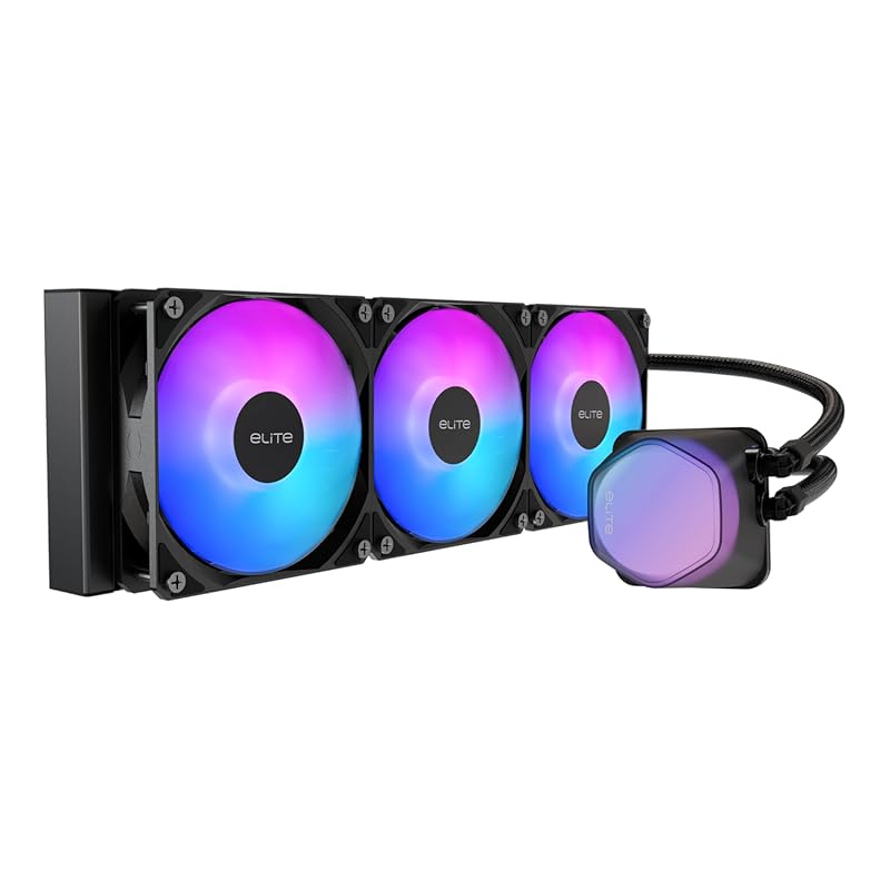 Cooler Master Elite Liquid 360 AIO CPU Cooler with 360mm Radiator, 3x