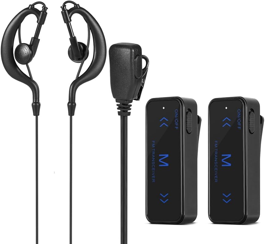 2-Piece 400-470MHz Mini Walkie Talkie Two-Way Radio Earpiece Headset U