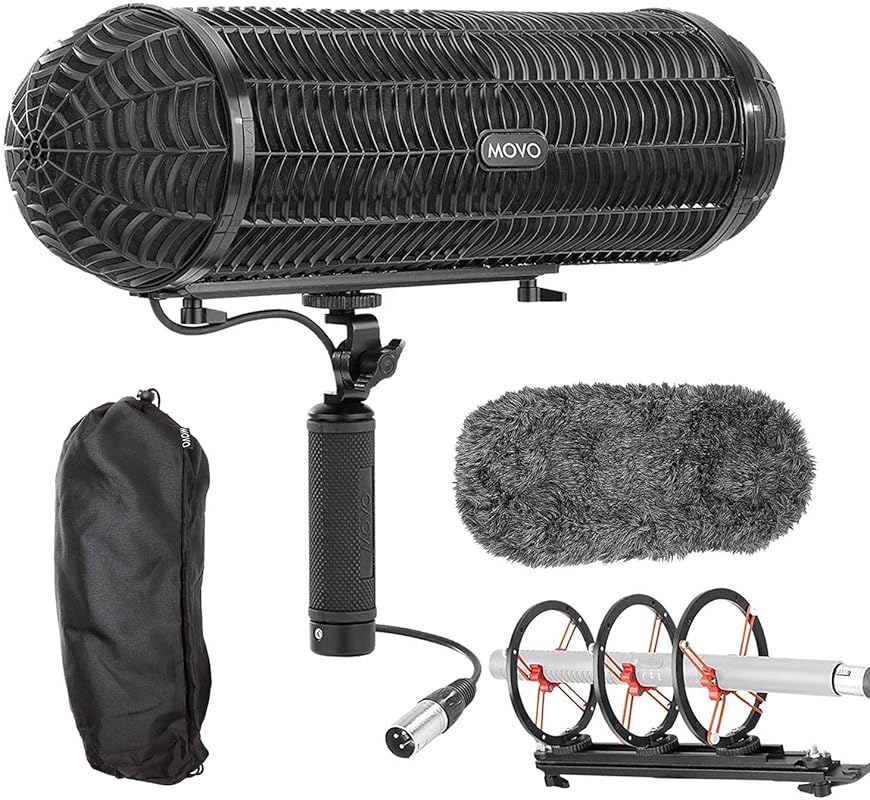 Movo BWS1000 Blimp Wind Protection System for Shotgun Mics with 12-Poi