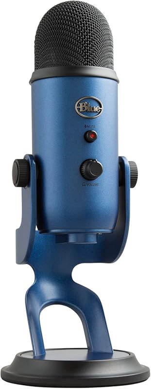 Blue Yeti USB Microphone - Midnight Blue, Renewed, Professional Studio
