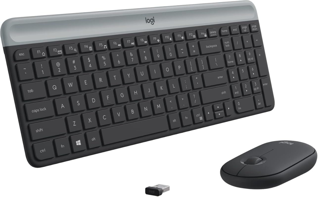 Logitech MK470 Wireless Keyboard Mouse Combo: Slim, Ultra Quiet, 2.4 G