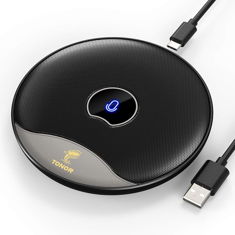 TONOR TM20 USB Conference Microphone - 360° Omnidirectional, Mute Butt