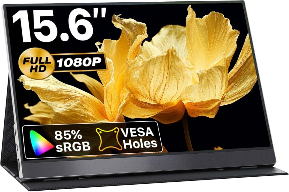 VisionOwl 15.6-inch 1080P FHD Portable Monitor with 85% sRGB, USB-C/HD