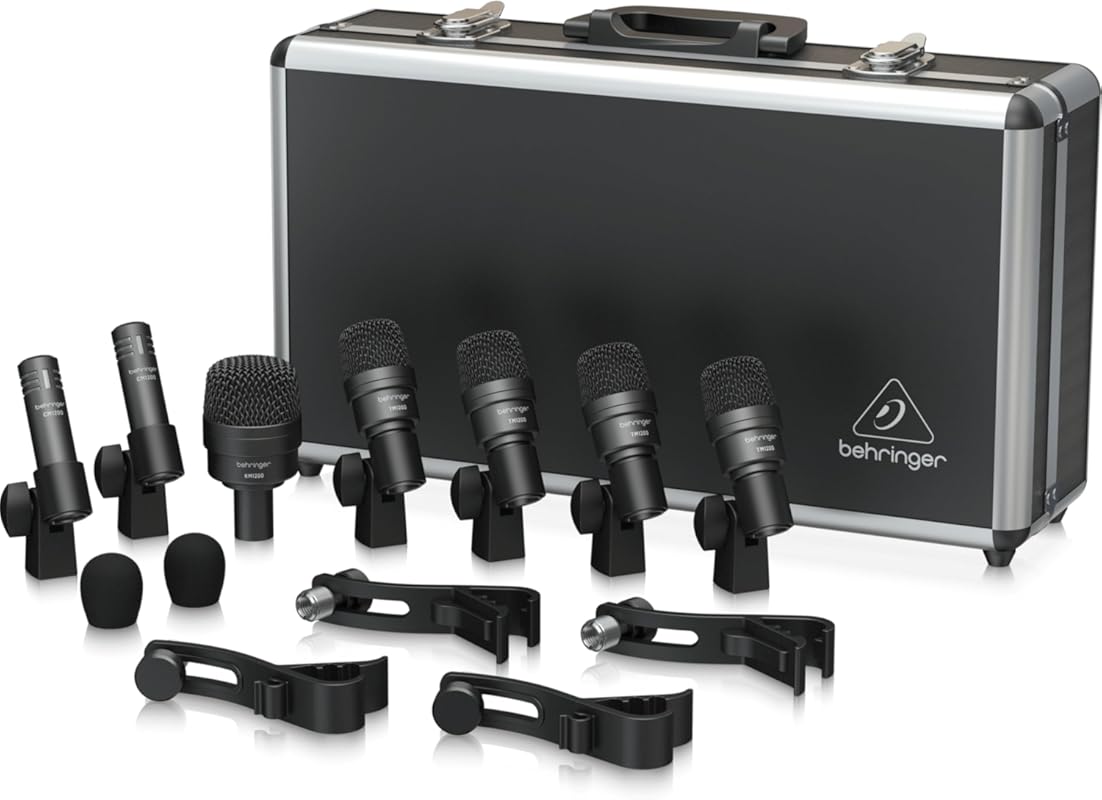 Behringer BC1200 Professional 7-Piece Drum Microphone Set for Studio R