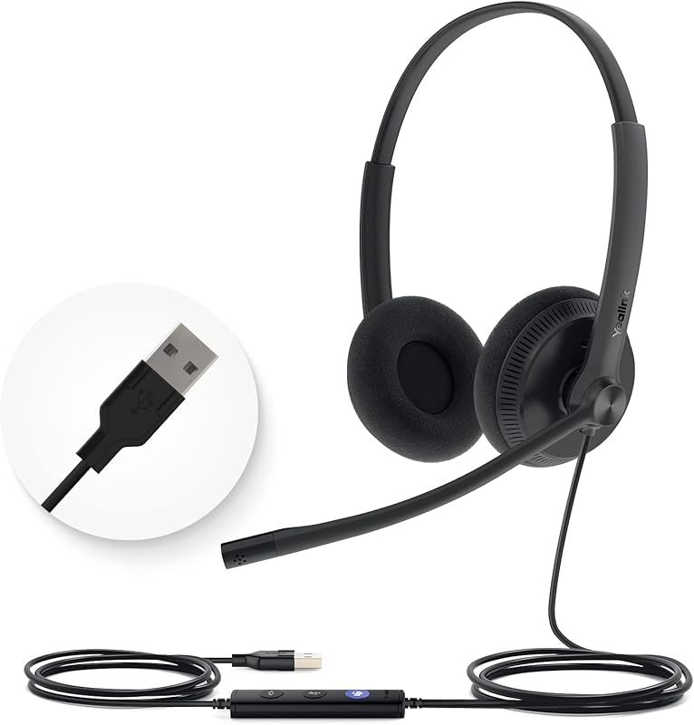 Yealink UH34 USB Mono Headset with Noise-Cancelling Mic for VoIP Calls