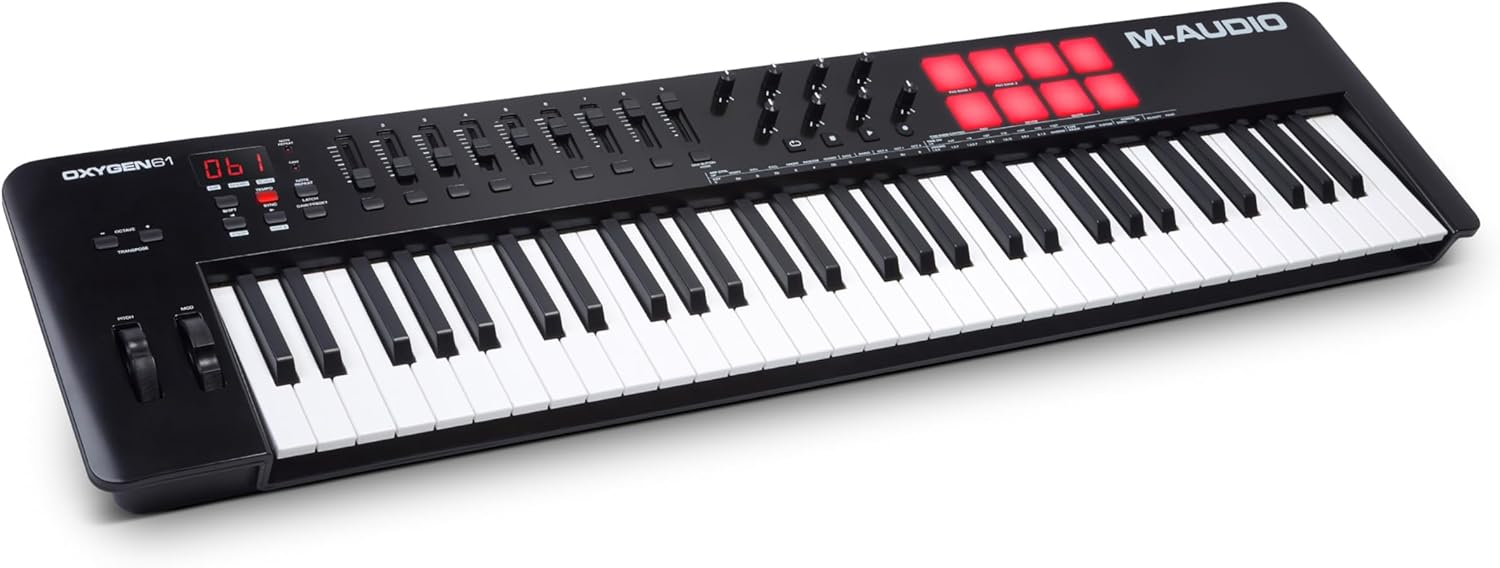 M-AUDIO Oxygen 61 MKV USB MIDI Keyboard with Beat Pads, Smart Chord, A