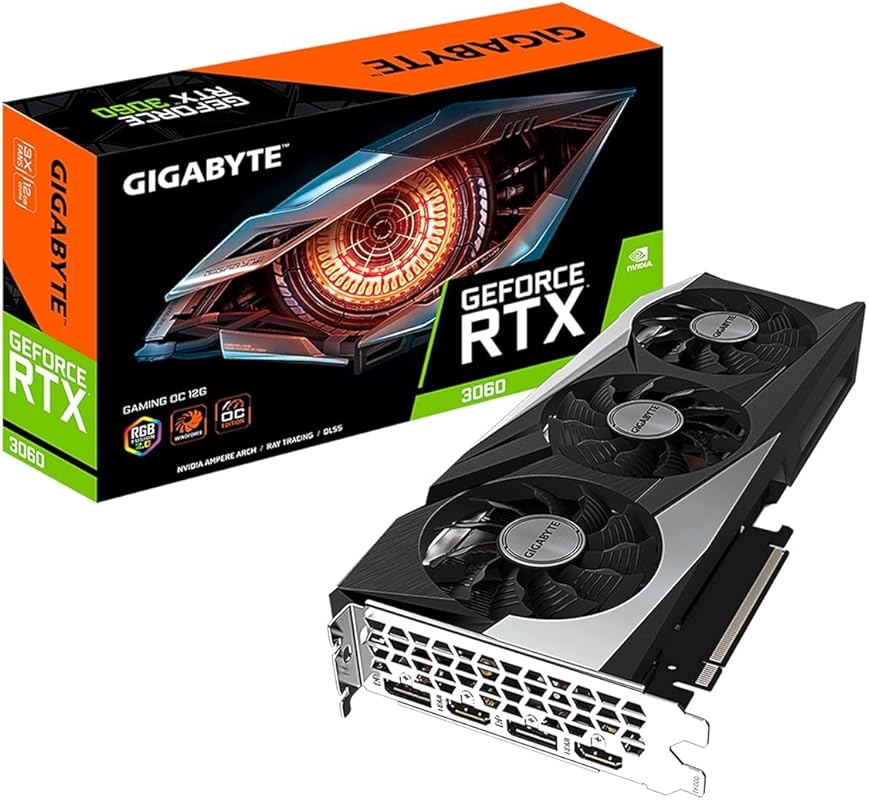 GIGABYTE GeForce RTX 3060 Gaming OC 12GB GPU - 3X WINDFORCE Fans, 12GB