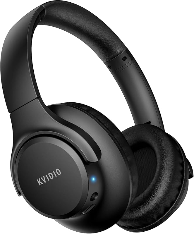 KVIDIO Bluetooth Over-Ear Headphones with 65-Hour Playtime, Microphone
