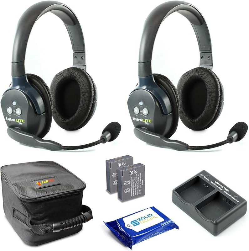 Eartec UL2D Ultralite Full Duplex Wireless Headset for 2 Users with Du