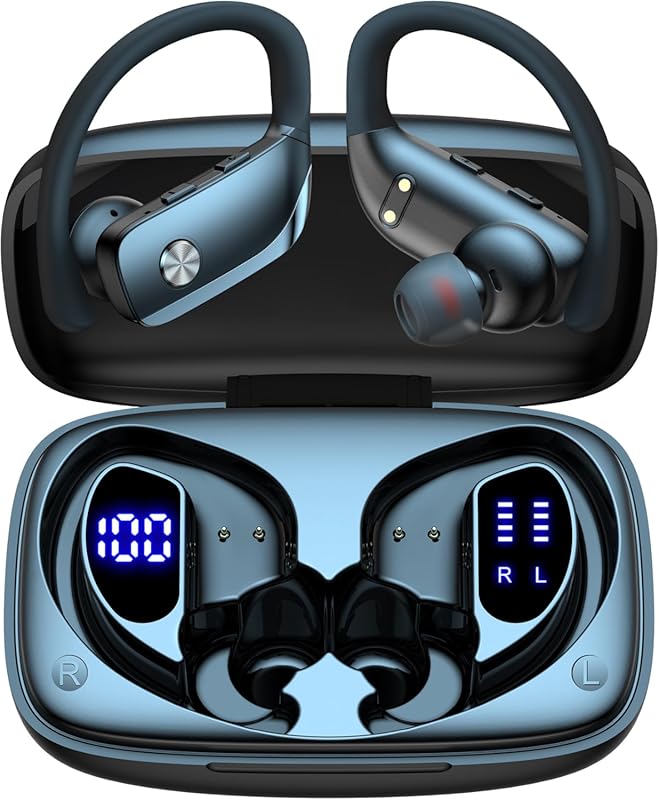bmani Wireless Earbuds: 80-hour playtime with LED display case, secure
