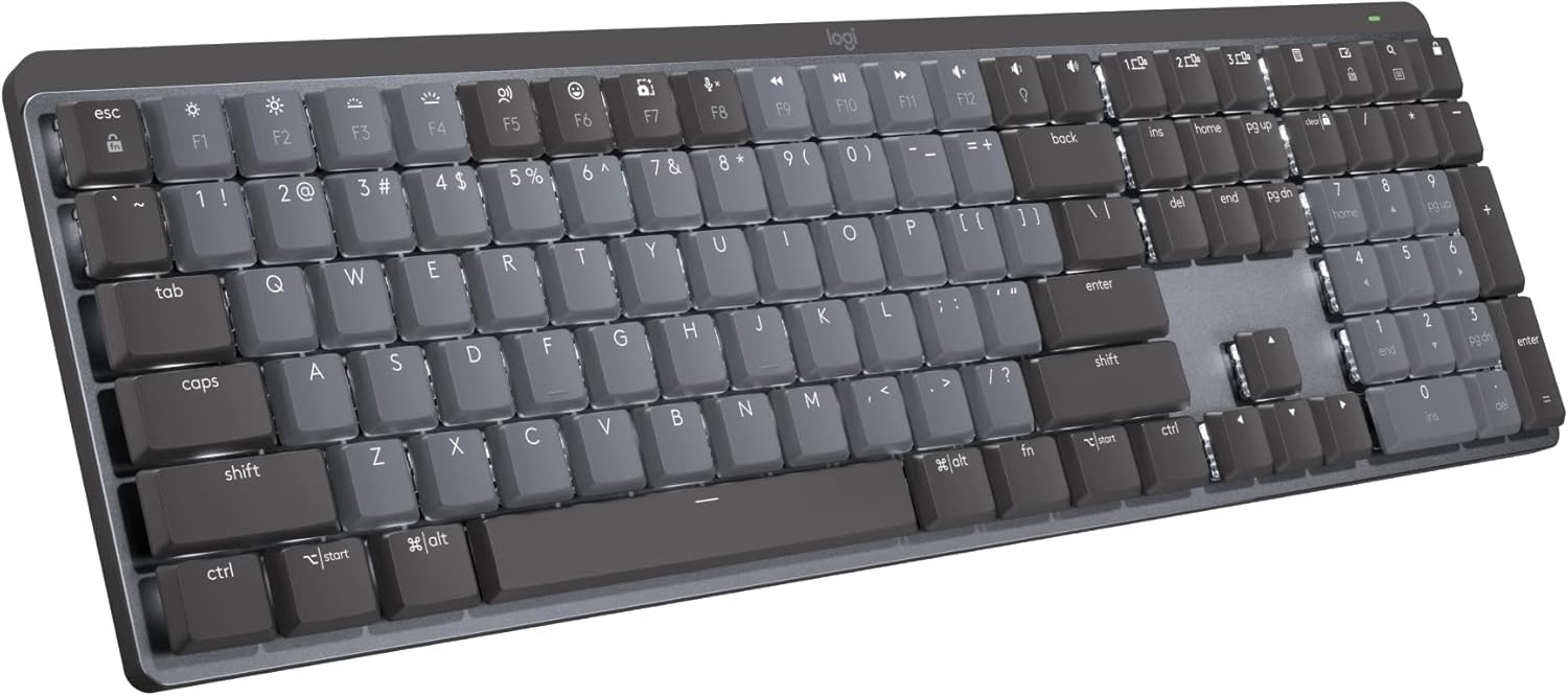 Logitech MX Mechanical Wireless Keyboard with tactile quiet switches,