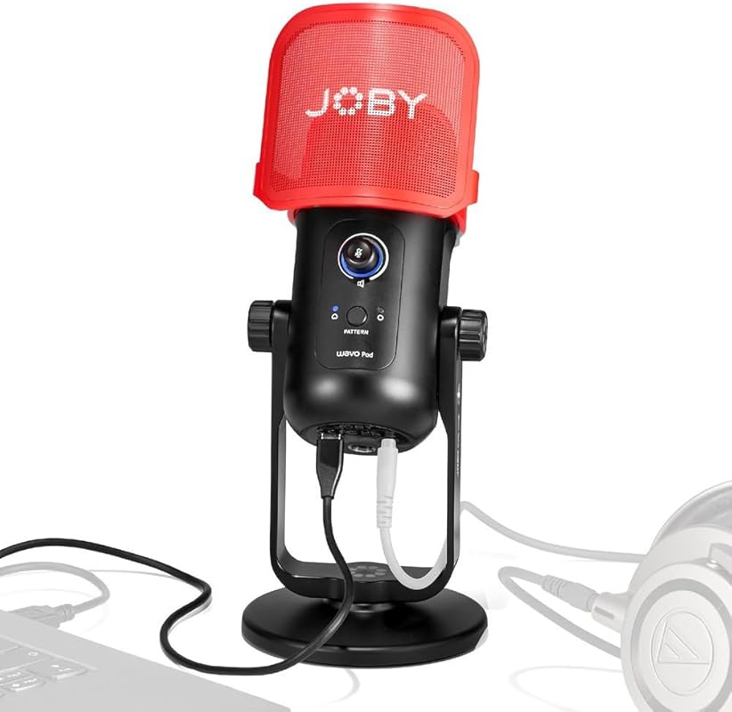 JOBY Wavo POD USB Mic with Mute/Gain Controls, Headphone Monitoring – 