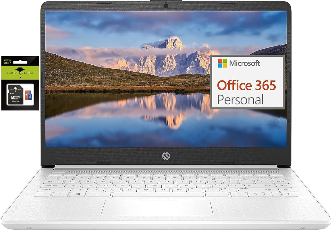 HP 14-inch Ultralight Laptop with Intel Quad-Core, 8GB RAM, 192GB Stor