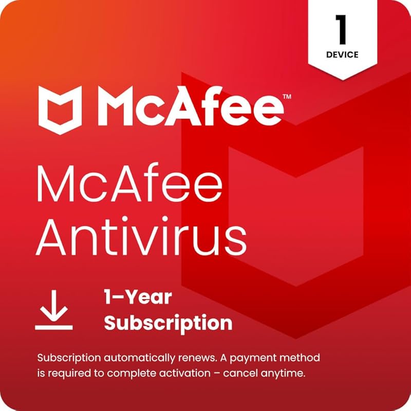 McAfee Antivirus 2026 for 1 Windows PC: real-time protection from new 