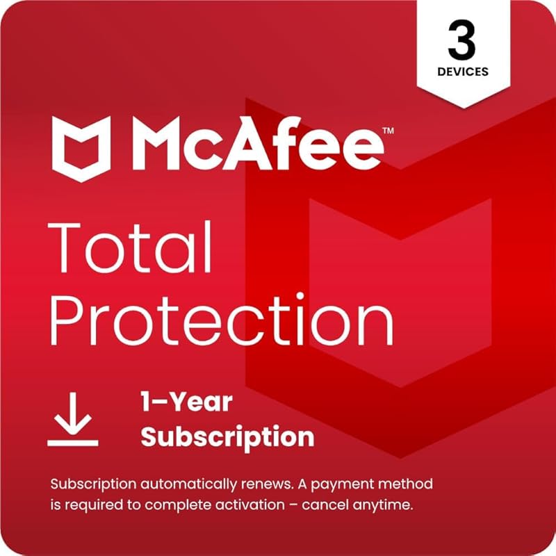 McAfee Total Protection 2026: 3-device antivirus for Windows/Mac with 