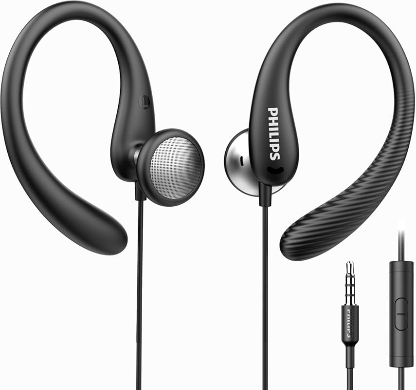 PHILIPS Wrap Around Headphones: Flexible over-ear earbuds with microph
