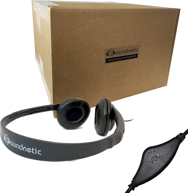 Soundnetic SNCCV 100-Pack Classroom Headphones with Stereo Sound, Leat