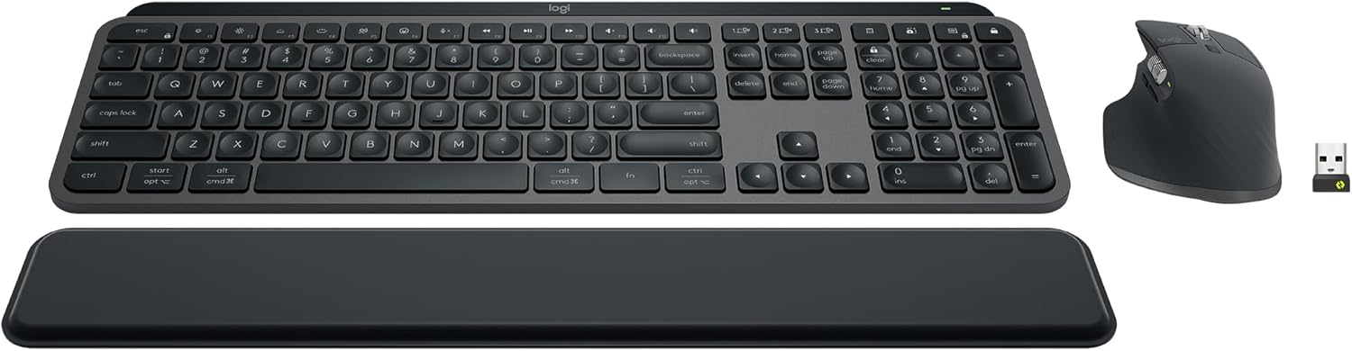 Logitech MX Keys S Wireless Keyboard and Mouse Combo with Palm Rest, C
