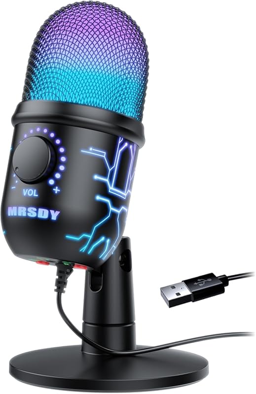 Gaming USB Condenser Microphone for PC, Mac, PS4/5, Podcast, Studio Re